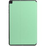 Voor Samsung Galaxy Tab A 10.1 2019 T515 / T510 Dual-vouwen Horizontale Flip Tablet Leren Case met Houder (Mint Green)