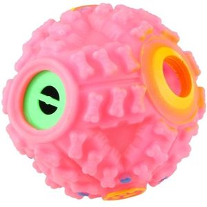 Pet Food Dispenser piepende Giggle Quack geluid opleiding speelgoed kauwen bal  grootte: S  bal Diameter: 7cm(Pink)