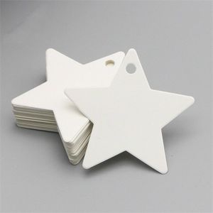 100 STKS/set vijf-puntige ster decoratie tag Kraft papier leeg klein etiket kleding identificatiekaart (wit)