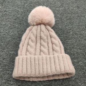 Gebreide wollen hoed pruik speciale cap afneembare pruik hoed voor 8261W  stijl: hennep bloem (roze)