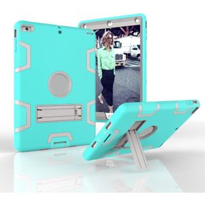Voor iPad Air Shockproof PC + Siliconen beschermhoes  met houder (Groen Grijs)