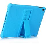 Voor iPad 6 (9.7 Universal) Tablet PC Siliconen beschermhoes met onzichtbare beugel (donkerblauw)