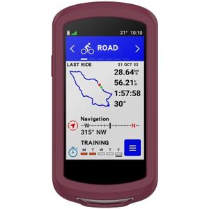 For Garmin Edge 1040 Full Back Cover Stopwatch Silicone Case(Wine Red)