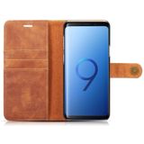 DG. MING voor Galaxy S9 PLUS Crazy Horse textuur horizontale Flip afneembare magnetische beschermhoes met houder & kaartsleuven & Wallet(Brown)