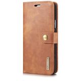 DG. MING voor Galaxy S9 PLUS Crazy Horse textuur horizontale Flip afneembare magnetische beschermhoes met houder & kaartsleuven & Wallet(Brown)