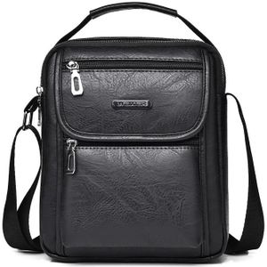 WEIXIER Retro heren kleine schooltas PU-schoudertas Commuter Messenger Bag