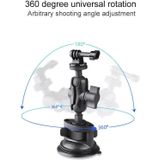 Dual Suction Cup Mount Holder with Tripod Adapter & Steel Tether & Safety Buckle (Black)