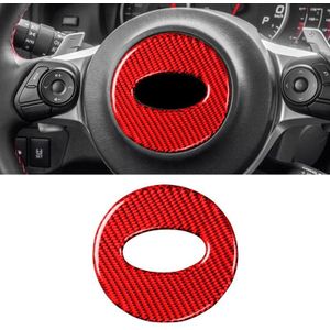 Car Carbon Fiber Stuurwiel Decoratieve Sticker voor Subaru BRZ 2013-2017  Links en Rechts Drive Universal (Rood)