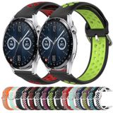 Voor Huawei Watch GT3 46 mm 22 mm geperforeerde ademende sport siliconen horlogeband (oranje + grijs)