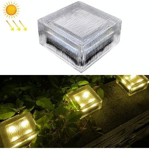 Solar Begraven Lamp Verticaal Gestreept Ice Square Grass Tuin Decoratie Waterdicht Licht (Warm Light)
