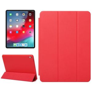 Horizontale Flip effen kleur lederen draagtas voor iPad Pro 12 9 inch (2018)  met drie-opklapbare houder & Wake-up/slaapfunctie (rood)