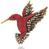 2 stks ingelegd bije vogel broche persoonlijkheid kleding pins sjaal gesp (rode diamant)