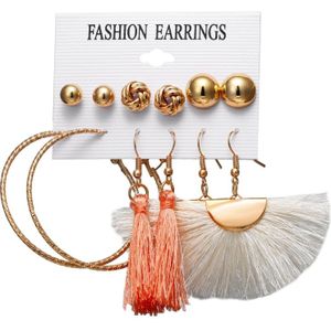 Vrouwen lange Tassel Earrings Stud Earrings instellen Boheemse bloem hart Earring (B11-02-05)
