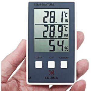 CX-201A LCD digitale weer station thermometer hygrometer binnen buitentemperatuur luchtvochtigheid meter met temperatuur sensor