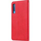 Knead huidtextuur horizontaal Flip lederen case voor Galaxy A50  met foto frame & houder & kaartsleuven & portemonnee (rood)