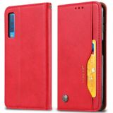 Knead huidtextuur horizontaal Flip lederen case voor Galaxy A50  met foto frame & houder & kaartsleuven & portemonnee (rood)