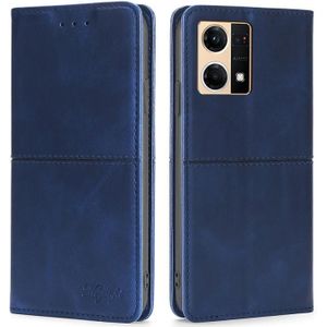 Voor Oppo Reno7 4G/F21 Pro 4G Cow Texture Magnetic Horizontal Flip Leather Phone Case