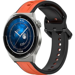Voor Huawei Watch GT3 Pro 43 mm 20 mm bolle lus tweekleurige siliconen horlogeband (oranje + zwart)