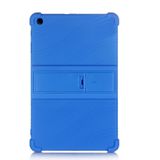 Voor Galaxy Tab A 10.1 (2019) T510 Tablet PC Siliconen Beschermhoes met onzichtbare beugel (donkerblauw)