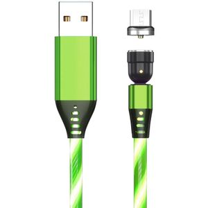 2.4A USB naar Micro USB 540 Graden Buigbare Streamer Magnetische datakabel  kabellengte: 1 m (groen)