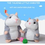 2019 lovely praten weinig Hamster speelgoed voor kinderen spreken pratende geluid Record Hamster vibrerende knikte muis speelgoed knuffel (grijs 15CM)