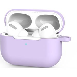 Voor AirPods Pro 3 Siliconen draadloze oortelefoon beschermhoes met Lanyard Hole (Paars)
