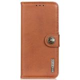 Voor Samsung Galaxy A52 5G KHAZNEH Cowhide Textuur Horizontale Flip Lederen case met Holder & Card Slots & Wallet(Bruin)