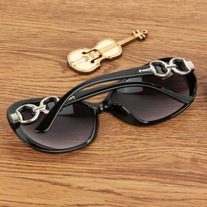 Retro UV400 UV bescherming PC Frame AC Lens Sunglasses(Black)