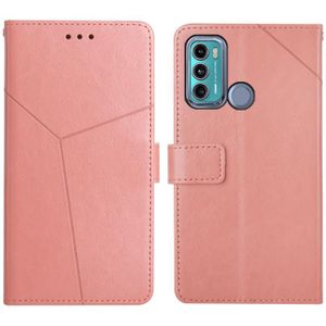 Voor Motorola Moto G40 / G60 y Stiksels Horizontale Flip Lederen Telefoonhoesje Met Houder & Kaart Slots & Portemonnee & Photo Frame (Rose Gold)