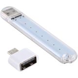 8LEDs 5V 200LM USB LED-boeklamp Draagbaar nachtlampje  met microadapter (warm wit)