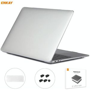 ENKAY 3 in 1 Crystal Laptop Protective Case + US Version TPU Keyboard Film + Anti-dust Plugs Set voor MacBook Air 13 3 inch A1932 (2018)(Transparant)