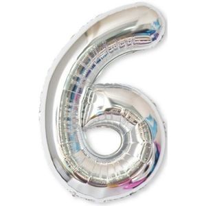 2 stuks 40 inch aluminium folie nummer ballonnen verjaardag bruiloft verlovingsfeest decor Kids bal Supplies (6-zilver)