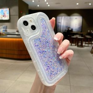 Voor iPhone 14 Pro Max lichtgevende pailletten glitter epoxy telefoonhoesje