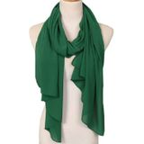 Vrouwen effen kleur natuurlijke vouwen chiffon omslagdoek sjaal tulband  grootte: 180cm (helder groen)
