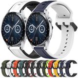 Voor Huawei Watch GT3 42 mm 20 mm bolle lus tweekleurige siliconen horlogeband (olijfgroen + zwart)