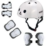 AIDY 7 IN 1 Kinderen Rolschaatsen Sports Beschermende Gear Set (Bright White)