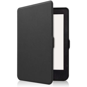 Voor KOBO Nia 6 inch Solid Color Horizontale Flip TPU + PU Lederen Case  met houder / wake-up functie (zwart)