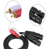 2RCA naar 2XLR-luidspreker Canon-kabel Audiobalanskabel  maat: 1 5 m (Dual Lotus naar Dual Female)