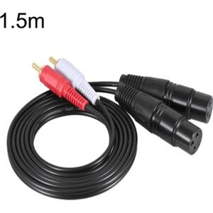 2RCA naar 2XLR-luidspreker Canon-kabel Audiobalanskabel  maat: 1 5 m (Dual Lotus naar Dual Female)