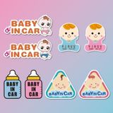 10 stuks er is een baby in de auto stickers waarschuwingsstickers stijl: CT203 baby j meisje magnetische stickers
