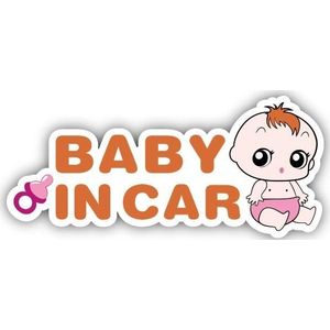 10 stuks er is een baby in de auto stickers waarschuwingsstickers stijl: CT203 baby j meisje magnetische stickers