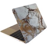 MacBook Air 11.6 inch Marmer patroon bescherm Sticker voor Cover (wit bruin)