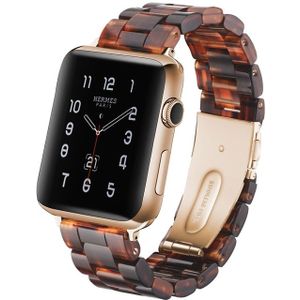 Eenvoudige mode hars horlogebandje voor Apple Watch serie 5 & 4 44mm & serie 3 & 2 & 1 42mm (donkerrood)