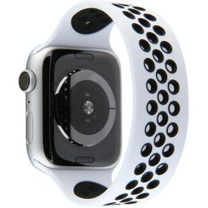 Elastic Siliconen Watchband Voor Apple Watch Series 6 & SE & 5 & 4 40mm / 3 & 2 & 1 38mm  Lengte:135mm(Wit Zwart)