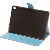 iPad Pro 9.7 inch horizontaal 3D Bloemen vlinders patroon PU leren Flip Hoesje met houder  magnetische sluiting en opbergruimte voor pinpassen & geld (blauw)