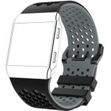 Voor Fitbit Ionic Two-tone Siliconen vervangende polsband horlogeband met gesp  grootte: S (Oranje + Grijs)