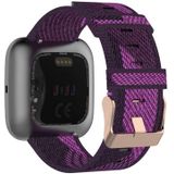 23mm Stripe Weave Nylon Polsband watch band voor Fitbit Versa 2  Fitbit Versa  Fitbit Versa Lite  Fitbit Blaze (Paars)