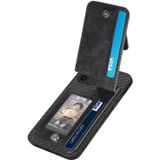 Voor iPhone 11 koolstofvezel verticale flip-rits telefoonhoes