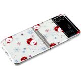 Voor Samsung Galaxy Z Flip 3 5G Opvouwbare Kerst Gekleurde Schilderen PC Telefoon Case (Sneeuwvlok Kerstman)