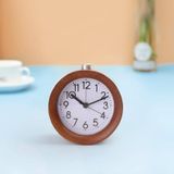 Solid Wood Silent Snooze Wekker met Pointer (Round Dark)